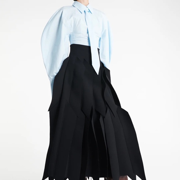 SKIRT WITH PANEL APPLIQUE BLACK - Picture 3 of 5